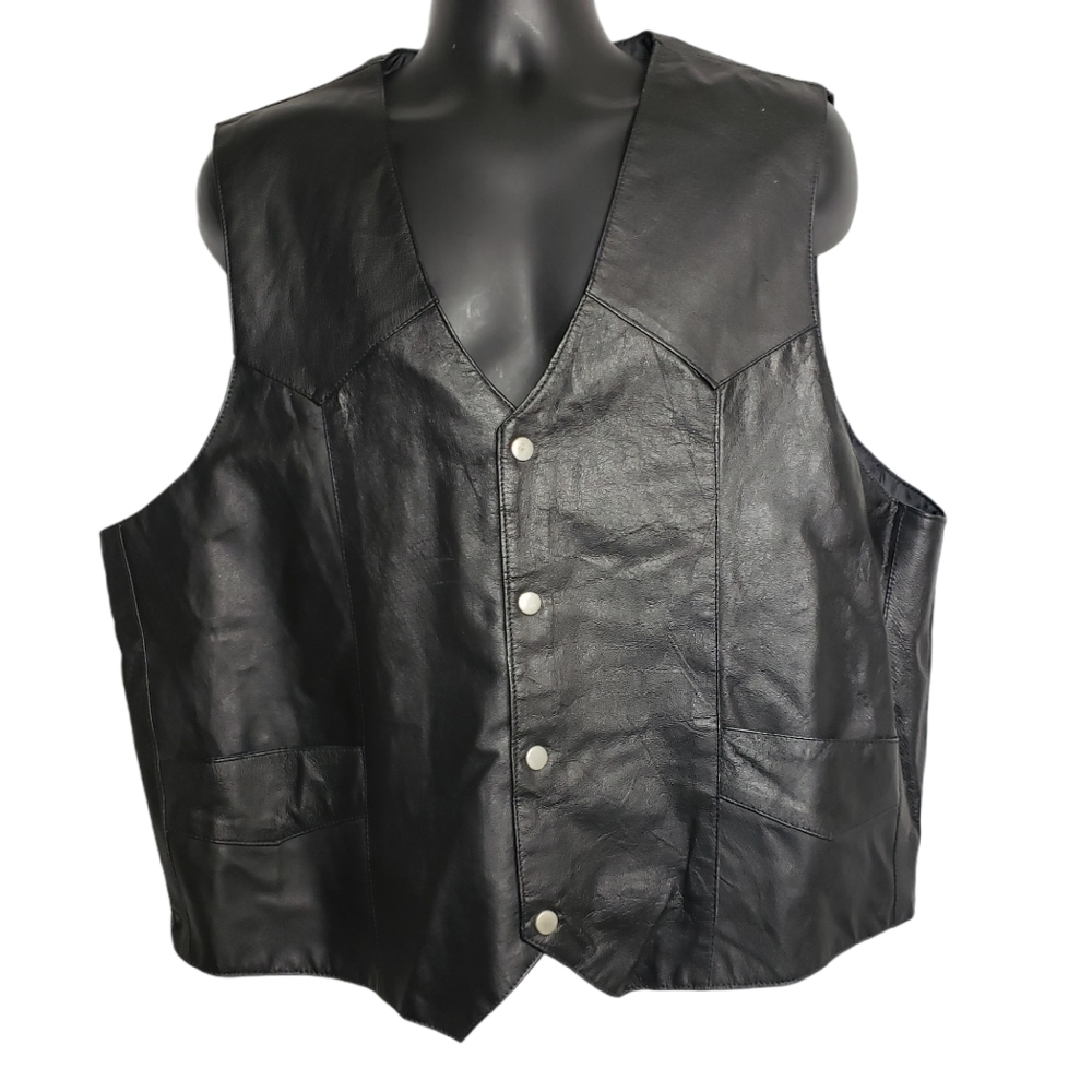 Leather Works Black Riding Moto Vest XXL